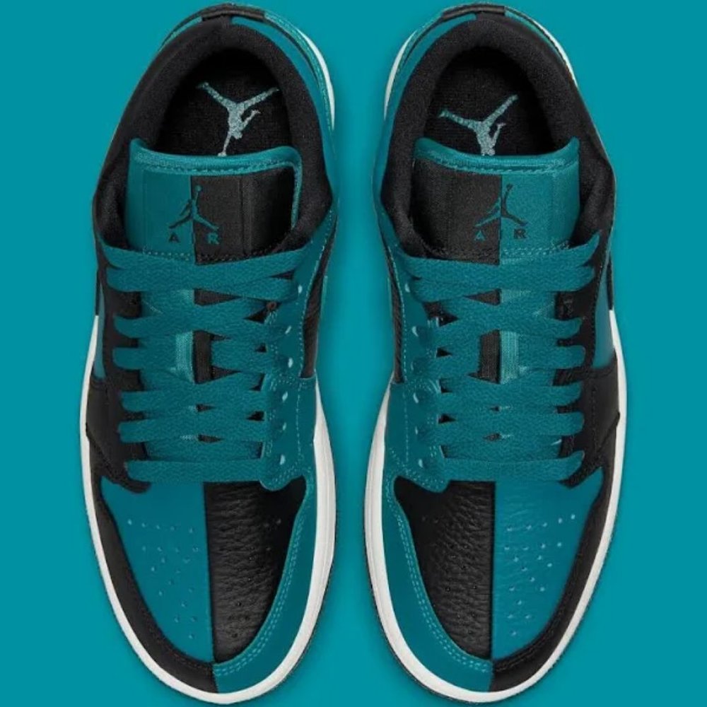 Nike Women's Air Jordan 1 Low Se Shoes "split" Black Bright Spruce. Size 9. DR05